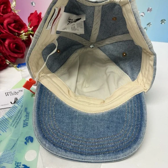🔥SALE $550 NWT OFF-WHITE DENIM BASEBALL HAT